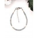 Dainty Aquamarine & Freshwater Pearl Bracelet